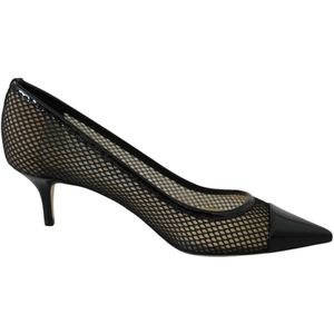 Jimmy Choo, Zwarte Mesh Puntige Neus Pumps Zwart, Dames, Maat:37 EU