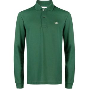 Lacoste, Tops, Heren, Groen, S, Katoen, Groene Polo Shirt Logo Patch