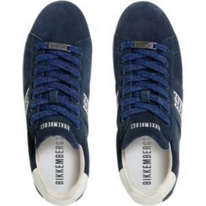 Bikkembergs, Schoenen, Heren, Blauw, 44 EU, Leer, Blauwe Gewassen Heren Sneakers