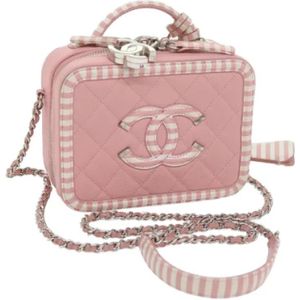 Chanel Vintage, Pre-owned, Dames, Roze, ONE Size, Pre-owned Leather chanel-bags