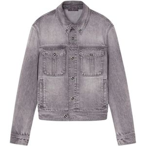 Versace, Jassen, Heren, Grijs, L, Denim, Handtekening Medusa Head Denim Jack