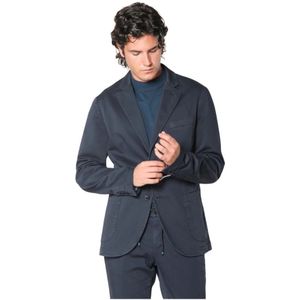 Mason's, Da Vinci Travel Heren Blazer in Actief Jersey Blauw, Heren, Maat:S