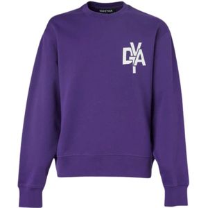 Duvetica, Sweatshirts & Hoodies, unisex, Paars, XL, Katoen, Sporty Crewneck Sweatshirt