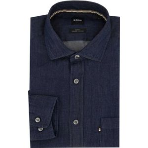 Hugo Boss, Overhemden, Heren, Blauw, L, Katoen, Casual Blauw Overhemd