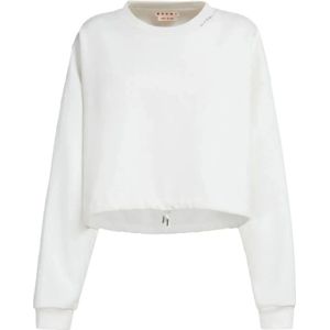 Marni, Natuurlijk Wit Sweatshirt Wit, Dames, Maat:S