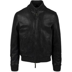 The Jack Leathers, Stijlvolle Leren Jassen Zwart, Heren, Maat:L