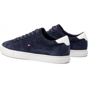 Tommy Hilfiger, Schoenen, Heren, Blauw, 44 EU, Suède, Seizoensgebonden Suede Vulcas Sportschoenen