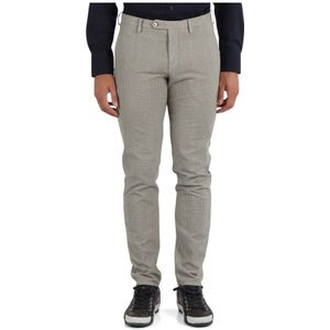 Michael Coal, Broeken, Heren, Grijs, W35, Katoen, Slim Fit Katoen Stretch Broek