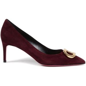 Dee Ocleppo, Schoenen, Dames, Rood, 36 EU, Leer, Burgundy Suede Boss Lady Pump