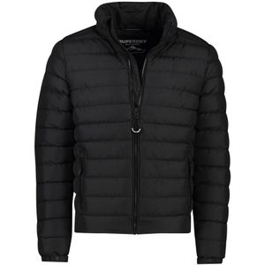 Superdry, Jassen, Heren, Zwart, 3Xl, Polyester, Zwarte Donsjas