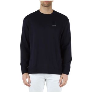 Armani Exchange, Sweatshirts & Hoodies, Heren, Blauw, L, Katoen, ASV Katoenen Crewneck Sweater