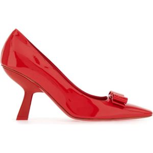 Salvatore Ferragamo, Vara Bow Patent Leren Pumps Rood, Dames, Maat:37 1/2 EU