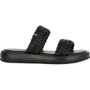 Mexx, Schoenen, Dames, Zwart, 37 EU, Zwarte platte sandalen voor vrouwen