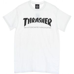 Thrasher, Skatemag tee t -shirt Wit, Heren, Maat:XL