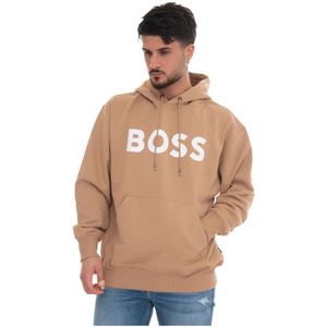 Boss, Sweatshirts & Hoodies, Heren, Beige, XL, Katoen, Sullivan 08 Oversized Hoodie