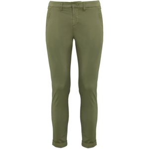 Fay, Broeken, Heren, Groen, W31, Katoen, Groene Katoenen Gabardine Stretch Broek