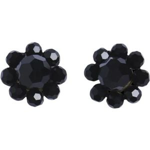 Simone Rocha, Accessoires, Dames, Zwart, ONE Size, Polyester, Jet Mini Daisy Stud Oorbel