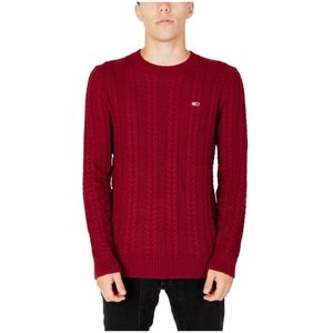 Tommy Jeans, Heren Bordeaux Gebreide Kleding van Tommy Hilfiger Rood, Heren, Maat:L