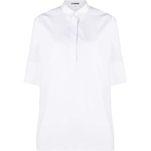 Jil Sander, Witte Polo Shirts met Klassieke Kraag Wit, Dames, Maat:S