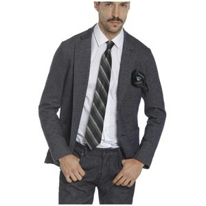 Mason's, Da Vinci Jersey Blazer met Resca Patroon Grijs, Heren, Maat:XL