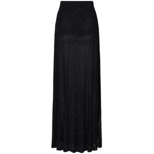 Pinko, Rokken, Dames, Zwart, S, Le Havre Zwarte Mesh Maxi Rok