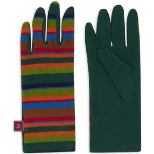 Gallo, Accessoires, Dames, Veelkleurig, ONE Size, Groene Gestreepte Fleece Handschoenen
