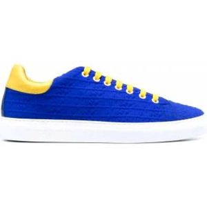 Moschino, Lage Top Logo Print Sneakers Blauw, Heren, Maat:41 EU