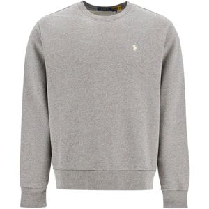 Polo Ralph Lauren, Sweatshirts & Hoodies, Heren, Grijs, L, Katoen, Iconische Logo Crewneck Sweatshirt