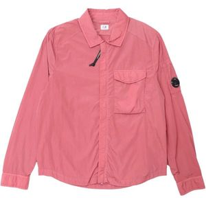 C.p. Company, Jassen, Heren, Roze, L, Nylon, Rode Bud Chrome-R Nylon Rits Overshirt