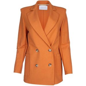 Harris Wharf London, Jassen, Dames, Oranje, S, Rayon, Oversized D.b. Blazer met Rayon