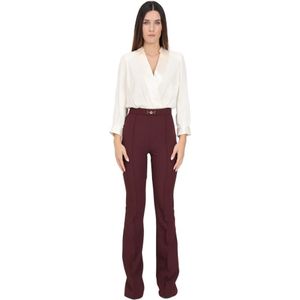 Elisabetta Franchi, Jumpsuits & Playsuits, Dames, Veelkleurig, M, Bordeaux Elegant Jumpsuit Herfst Winter