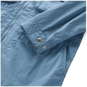 Woolrich, Jassen, Heren, Blauw, L, Nylon, Gekreukeld Overshirt Jack