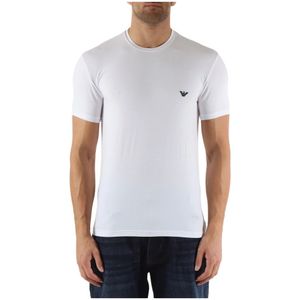 Emporio Armani, Tops, Heren, Wit, M, Modal Stretch Logo T-shirt