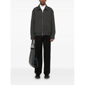 Lanvin, Jassen, Heren, Grijs, M, Wol, Antraciet Wol Zip-Up Jas