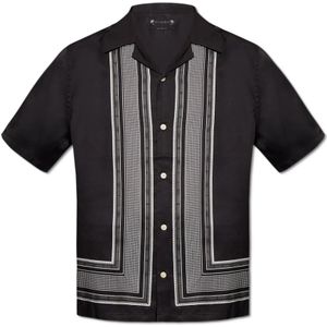 AllSaints, Orizabo patroon overhemd Zwart, Heren, Maat:S
