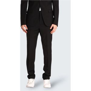 Calvin Klein, Broeken, Heren, Zwart, L, Wol, Zwarte Wolmix Slim Fit Broek