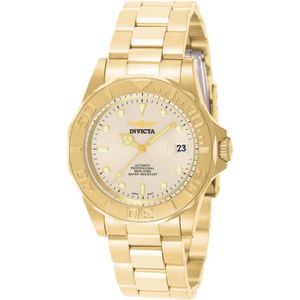 Invicta Watches, Pro Diver Automatisch Horloge - Champagne Wijzerplaat Geel, unisex, Maat:ONE Size