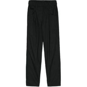 Brunello Cucinelli, Zwarte relaxed-fit cropped broek Zwart, Dames, Maat:XS