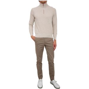 Paul & Shark, Truien, Heren, Beige, M, Wol, Beige Wol Zip Trui