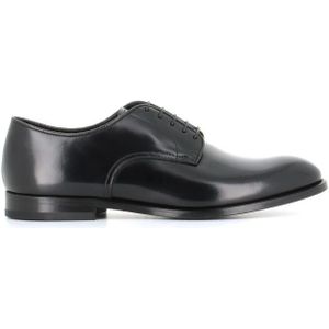 Doucal's, Schoenen, Heren, Zwart, 45 EU, Zwarte platte schoenen