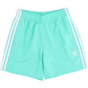 Adidas, Badkleding, Heren, Groen, XS, Polyester, Groene 3-Stripes Zwembroek met Zakken