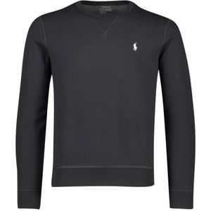 Ralph Lauren, Sweatshirts & Hoodies, Heren, Zwart, M, Katoen, Zwarte katoenmix ronde hals trui