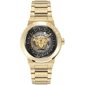 Versace, Gouden Skeleton Automatisch Horloge Geel, Dames, Maat:ONE Size