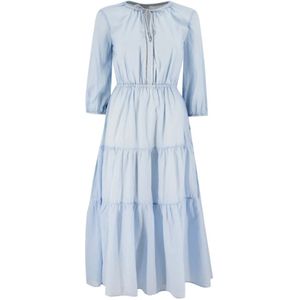 Peserico, Lichte en verfijnde katoenen jurk Blauw, Dames, Maat:L