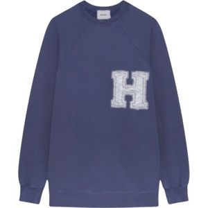 Halfboy, Sweatshirts & Hoodies, Heren, Blauw, S, Katoen, Blauw Indigo Crew Neck Sweatshirt