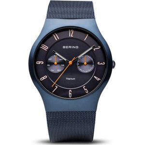 Bering, Accessoires, Heren, Blauw, ONE Size, Titanium Milanese Quartz Watch Blue