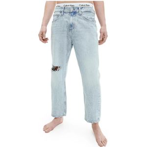 Calvin Klein Jeans, Heren Lichtblauwe Gescheurde Denim Jeans Blauw, Heren, Maat:W32