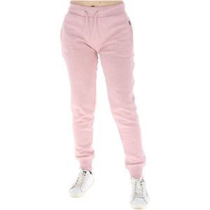 Superdry, Broeken, Dames, Roze, S, Katoen, Roze Bedrukte Broek Herfst/Winter