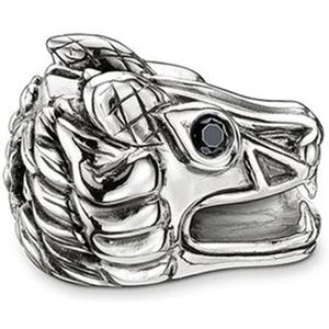 Thomas Sabo, Drakenkop kraalbedel 925 zilver Grijs, Dames, Maat:ONE Size