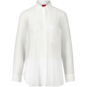 Hugo Boss, Zomer Crêpe Blouse Elodina Wit, Dames, Maat:M